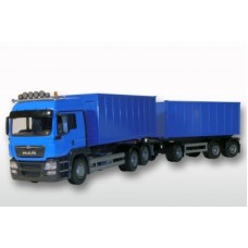 Man Tgs Euro 5 With Roll Off Containers - Blue 1:25 Scale