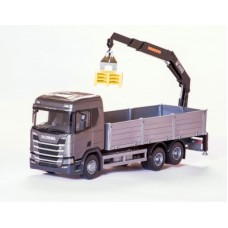 Scania Cr 500 Ng Open Platform With Crane - Gray 1:25 Scale