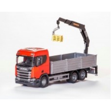 Scania Cr 500 Ng Open Platform With Crane - Red 1:25 Scale