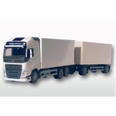 Volvo Fh04 Gl Xl 6X4 With Box Trailer - White 1:25 Scale