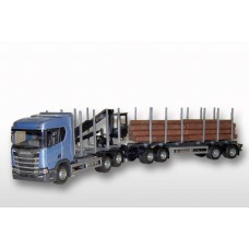 Scania CR500 6x4 Blue Cab Timber Trailer HIIAB